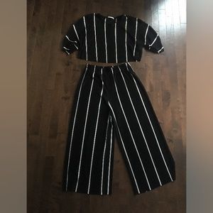 Zara Black & White Striped Co-ord Set